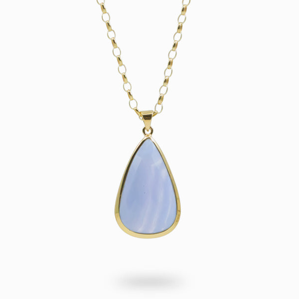 Buy Blue Lace Agate Necklace925 Sterling Silver Necklacenatural Large Blue  Agatemoon Shape Necklacewomen's Pendant FREE Chainnecklacegift Online in  India - Etsy